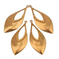 Brass Jewelry Pendants, Teardrop, golden, 53x22x0.60mm, 100PCs/Bag, Sold By Bag