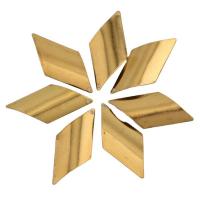 Brass Jewelry Pendants, Rhombus, stoving varnish, golden, 37x18x0.30mm, 100PCs/Bag, Sold By Bag