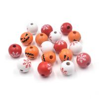 Perles en bois, Schima Superba, Rond, Conception de Noël & bijoux de mode & DIY, plus de couleurs à choisir, 16x16mm, Trou:Environ 4mm, Vendu par PC