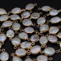 Perlas cultivadas de agua dulce Conector, con metal, chapado en color dorado, Natural & Joyería & Bricolaje, 10*15-12*18mm, Vendido por UD