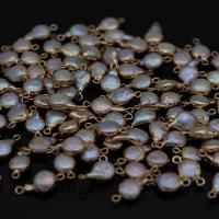 Perlas cultivadas de agua dulce Conector, con metal, Gota, chapado en color dorado, Natural & Joyería & Bricolaje, 10*18-12*20mm, Vendido por UD
