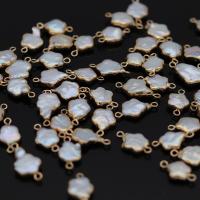 Freshwater Pearl Kontaktdon, med Mässing, Plum Blossom, guldfärg pläterade, Naturligt & mode smycken & DIY, 10x18-12x20mm, Säljs av PC