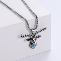 Stainless Steel Jewelry Necklace, 304 Stainless Steel, with turquoise, fashion jewelry & Unisex, original color, 54x44x16mm, Length:23.62 Inch, Sold By PC