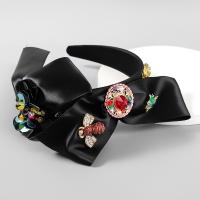 Hair Bands, Cloth, fashion jewelry & for woman & with glass rhinestone & enamel, black, Sold By PC