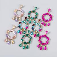 Rhinestone Earring, Tibetan Style, fashion jewelry & for woman & with rhinestone, more colors for choice, Sold By Pair