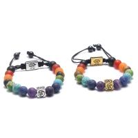 Gemstone Bracelets with Nylon Cord & Zinc Alloy fashion jewelry Sold Per Approx 24 cm Strand