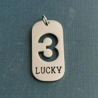 Stainless Steel Pendants, silver color plated, fashion jewelry & with number pattern, silver color, nickel, lead & cadmium free, 17x1.60x35mm, Sold By PC