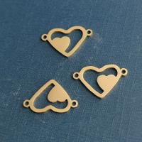 Stainless Steel Connector, Heart, plated, fashion jewelry, more colors for choice, nickel, lead & cadmium free, 19x1.20x12mm, Sold By PC