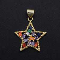 Cubic Zirconia Micro Pave Brass Pendant plated DIY & micro pave cubic zirconia mixed colors Sold By PC