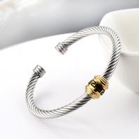 acier inoxydable bracelet manchette, pour femme, plus de couleurs à choisir, 58x48mm, Longueur:18 cm, 5PC/sac, Vendu par sac