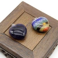 Bijoux Pendentifs en pierres gemmes, Cristal naturel, avec pierre gemme, coeur, poli, DIY, plus de couleurs à choisir, 30mm, Vendu par PC