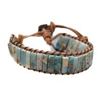 Gemstone Bracelets Impression Jasper with Polyester Cord plated Unisex mixed colors Sold By PC