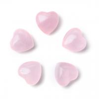 quartzo rosa enfeites, Coração, naturais, rosa, 15x15mm, vendido por PC