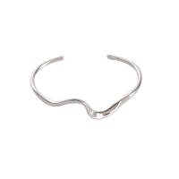 925 Sterling Silver Cuff Bangle platinum plated adjustable & for woman 4.01mm 2.93mm Inner Approx 53mm Sold By PC