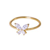 Cubic Zirconia Micro Pave 925 Sterling Silver Rings Butterfly plated & micro pave cubic zirconia & for woman 1.36mm US Ring .5 Sold By PC