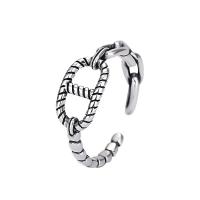 925 Sterling Silver Pljuska prst prsten, Geometrijski uzorak, pozlaćen, Berba & prilagodljiv & za žene & šupalj, 7.70mm, Veličina:6-8, Prodano By PC