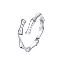 925 Sterling Silver Cuff Finger Ring, Bamboo, plated, vintage & adjustable & for woman, US Ring Size:6-8, Sold By PC