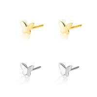 925 Sterling Silver Stud Earrings, Butterfly, plated, fashion jewelry & for woman, more colors for choice, 5.70mm, Sold By Pair