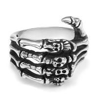 Tibetan Style Finger Ring, Hand, antique silver color plated, Unisex & with skull pattern & different size for choice, 10PCs/Lot, Sold By Lot