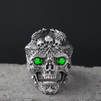 Tibetan Style Finger Ring, Skull, plated, different size for choice & for man & with rhinestone, more colors for choice, 10PCs/Lot, Sold By Lot