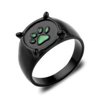 Zinc Alloy Finger Ring plated Unisex & enamel black Sold By Lot