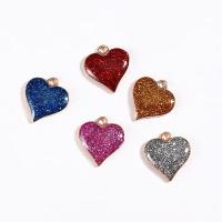Tibetan Style Enamel Pendants, Heart, plated, more colors for choice, 16x17mm, 100PCs/Lot, Sold By Lot