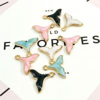 Zinc Alloy Enamel Pendants Mermaid tail gold color plated Sold By Lot