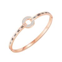 Stainless Steel Bangle, plated, micro pave cubic zirconia & for woman, more colors for choice, 165x3.50mm, Sold By PC