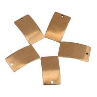 Brass Jewelry Pendants, Rectangle, plated, golden, 18x10x0.40mm, 100PCs/Bag, Sold By Bag