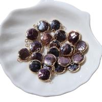 Freshwater Pearl Pendants, with Brass, Round, high quality plated, mixed colors, 13-14mm, Sold By PC