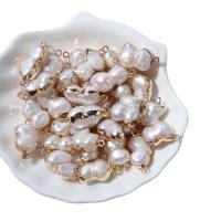 perla d'acquadolce coltivata naturalmente connettore, with ottone, colori misti, 11-12mm*18-20mm, Venduto da PC
