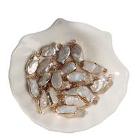 perla d'acquadolce coltivata naturalmente connettore, with ottone, colori misti, 10x25mm, Venduto da PC