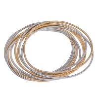 Carbon Steel Bracelet, Unisex, mixed colors, 1.70mm, Length:19 cm, Sold By Set