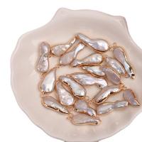 Ciondoli perle d'acqua dolci, perla d'acquadolce coltivata naturalmente, with ottone, Pepite, colori misti, 10x20-30mm, Venduto da PC