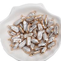 perla d'acquadolce coltivata naturalmente connettore, with ottone, colori misti, 7-8mmx13-17mm, Venduto da PC