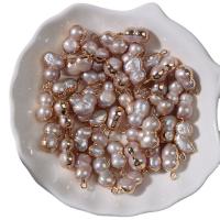 Freshwater Pearl Pendants, with Brass, Peanut, mixed colors, 8-9mmx20mm, Sold By PC