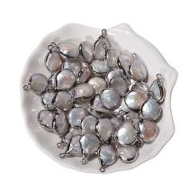 Pendentifs perles d'eau douce, perle d'eau douce cultivée, avec laiton, larme, couleurs mélangées, 13x20mm, Vendu par PC