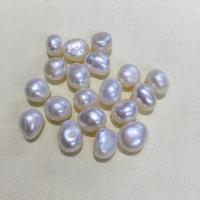 Cultured No Hole Freshwater Pearl Beads, Natural & DIY, white, 10-11, Sold By PC