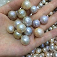 Cultured No Hole Freshwater Pearl Beads Natural & DIY purple pink 15-17mm Sold By PC