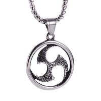 Stainless Steel Jewelry Necklace, 304 Stainless Steel, Round, fashion jewelry & for man, original color, 38x32x5mm, Length:23.62 Inch, Sold By PC
