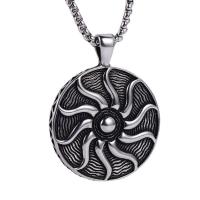 Stainless Steel Jewelry Necklace 304 Stainless Steel Round fashion jewelry & sun design & for man original color Length 23.62 Inch Sold By PC