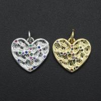 Cubic Zirconia Micro Pave Brass Pendant, Heart, plated, DIY & micro pave cubic zirconia, more colors for choice, 16.40x15mm, Sold By PC