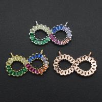 Cubic Zirconia Micro Pave Brass Connector, plated, DIY & micro pave cubic zirconia, more colors for choice, Sold By PC