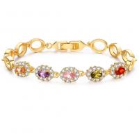 Cubic Zirconia Micro Pave Brass Bracelet micro pave cubic zirconia & for woman Sold By PC