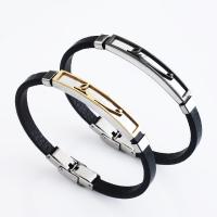 Leather Cord Bracelet, Tibetan Style, with Leather, stoving varnish, Unisex, more colors for choice, 200x5mm, Sold By PC