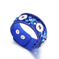 PU Leather Cord Bracelets Stainless Steel with PU Leather Unisex & with rhinestone Sold By PC