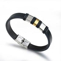 PU Leather Cord Bracelets Zinc Alloy with PU Leather plated Length Adjustable & for couple 40mm Length 21 cm Sold By PC