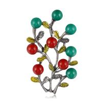 Zinc Alloy Brooches with Resin Tree stoving varnish for woman mixed colors Sold By PC