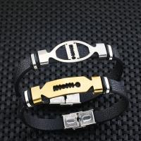 Bracelets cordon PU, acier inoxydable, avec cuir PU, Placage, pour femme, plus de couleurs à choisir, Longueur:21.5 cm, Vendu par PC