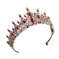 Bridal Tiaras Zinc Alloy Crown plated for woman & with rhinestone mixed colors Sold By PC